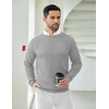 image:imageCOOFANDY Mens Crewneck Pullover Sweater Business Casual Knit Sweater  Dress Sweater for Fall Winter Soft Thermal Knit Long Sleeves Ribbed Textured Crew Neck Easy Layering for WorkLight Gray