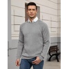 image:imageCOOFANDY Mens Crewneck Pullover Sweater Business Casual Knit Sweater  Dress Sweater for Fall Winter Soft Thermal Knit Long Sleeves Ribbed Textured Crew Neck Easy Layering for WorkLight Gray