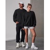 image:imageCOOFANDY Mens Crewneck Sweatshirt Lightweight Casual Fall Winter Pullovers  Soft and Lightweight Solid Color Classic Fit Genderneutral Home and Outdoor Fall WinterBlack