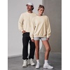 image:imageCOOFANDY Mens Crewneck Sweatshirt Lightweight Casual Fall Winter Pullovers  Soft and Lightweight Solid Color Classic Fit Genderneutral Home and Outdoor Fall WinterBeige