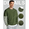 image:imageCOOFANDY Mens Crewneck Sweatshirt Lightweight Casual Fall Winter Pullovers  Soft and Lightweight Solid Color Classic Fit Genderneutral Home and Outdoor Fall WinterArmy Green