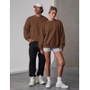 image:imageCOOFANDY Mens Crewneck Sweatshirt Lightweight Casual Fall Winter Pullovers  Soft and Lightweight Solid Color Classic Fit Genderneutral Home and Outdoor Fall WinterBrown