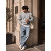 image:imageCOOFANDY Mens Crewneck Sweatshirt Lightweight Casual Fall Winter Pullovers  Soft and Lightweight Solid Color Classic Fit Genderneutral Home and Outdoor Fall WinterLight Heather Grey