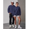 image:imageCOOFANDY Mens Crewneck Sweatshirt Lightweight Casual Fall Winter Pullovers  Soft and Lightweight Solid Color Classic Fit Genderneutral Home and Outdoor Fall WinterNavy Blue