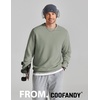 image:imageCOOFANDY Mens Crewneck Sweatshirt Lightweight Casual Fall Winter Pullovers  Soft and Lightweight Solid Color Classic Fit Genderneutral Home and Outdoor Fall WinterStonewashed Green