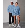image:imageCOOFANDY Mens Crewneck Sweatshirt Lightweight Casual Fall Winter Pullovers  Soft and Lightweight Solid Color Classic Fit Genderneutral Home and Outdoor Fall WinterLight Blue