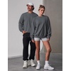 image:imageCOOFANDY Mens Crewneck Sweatshirt Lightweight Casual Fall Winter Pullovers  Soft and Lightweight Solid Color Classic Fit Genderneutral Home and Outdoor Fall WinterDark Grey