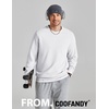 image:imageCOOFANDY Mens Crewneck Sweatshirt Lightweight Casual Fall Winter Pullovers  Soft and Lightweight Solid Color Classic Fit Genderneutral Home and Outdoor Fall WinterWhite