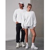 image:imageCOOFANDY Mens Crewneck Sweatshirt Lightweight Casual Fall Winter Pullovers  Soft and Lightweight Solid Color Classic Fit Genderneutral Home and Outdoor Fall WinterWhite