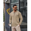 image:imageCOOFANDY Mens Henley Long Sleeve Shirts Casual Button TShirt Pullover Basic Tees with PocketBeige