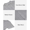 image:imageCOOFANDY Mens Knit Button Down Shirts Casual Textured Polo Shirt Short Sleeve Vintage Summer Beach TopsLight Grey