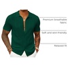 image:imageCOOFANDY Mens Knit Button Down Shirts Casual Textured Polo Shirt Short Sleeve Vintage Summer Beach TopsLight Grey