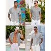 image:imageCOOFANDY Mens Knit Button Down Shirts Casual Textured Polo Shirt Short Sleeve Vintage Summer Beach TopsLight Grey