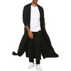 image:imageCOOFANDY Mens Lightweight Ruffle Shawl Collar Cardigan Open Front Long Length Drape Cape OvercoatBlack