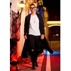 image:imageCOOFANDY Mens Lightweight Ruffle Shawl Collar Cardigan Open Front Long Length Drape Cape OvercoatBlack