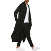 image:imageCOOFANDY Mens Lightweight Ruffle Shawl Collar Cardigan Open Front Long Length Drape Cape OvercoatBlack