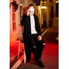image:imageCOOFANDY Mens Lightweight Ruffle Shawl Collar Cardigan Open Front Long Length Drape Cape OvercoatBlack