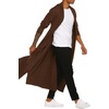 image:imageCOOFANDY Mens Lightweight Ruffle Shawl Collar Cardigan Open Front Long Length Drape Cape OvercoatBrown