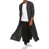 image:imageCOOFANDY Mens Lightweight Ruffle Shawl Collar Cardigan Open Front Long Length Drape Cape OvercoatDark Grey