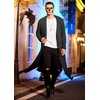 image:imageCOOFANDY Mens Lightweight Ruffle Shawl Collar Cardigan Open Front Long Length Drape Cape OvercoatDark Grey