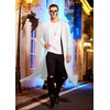 image:imageCOOFANDY Mens Lightweight Ruffle Shawl Collar Cardigan Open Front Long Length Drape Cape OvercoatWhite