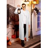 image:imageCOOFANDY Mens Lightweight Ruffle Shawl Collar Cardigan Open Front Long Length Drape Cape OvercoatWhite