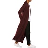 image:imageCOOFANDY Mens Lightweight Ruffle Shawl Collar Cardigan Open Front Long Length Drape Cape OvercoatWine Red