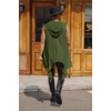 image:imageCOOFANDY Mens Long Hooded Cardigan Sleeveless Ruffle Shawl Collar Lightweight Open Front Drape Kimono VestArmy Green