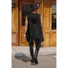 image:imageCOOFANDY Mens Long Hooded Cardigan Sleeveless Ruffle Shawl Collar Lightweight Open Front Drape Kimono VestBlack