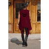 image:imageCOOFANDY Mens Long Hooded Cardigan Sleeveless Ruffle Shawl Collar Lightweight Open Front Drape Kimono VestDark Red