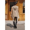 image:imageCOOFANDY Mens Long Hooded Cardigan Sleeveless Ruffle Shawl Collar Lightweight Open Front Drape Kimono VestKhaki