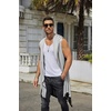 image:imageCOOFANDY Mens Long Hooded Cardigan Sleeveless Ruffle Shawl Collar Lightweight Open Front Drape Kimono VestLight Grey