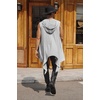 image:imageCOOFANDY Mens Long Hooded Cardigan Sleeveless Ruffle Shawl Collar Lightweight Open Front Drape Kimono VestLight Grey