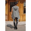 image:imageCOOFANDY Mens Long Hooded Cardigan Sleeveless Ruffle Shawl Collar Lightweight Open Front Drape Kimono VestMiddle Grey