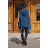 image:imageCOOFANDY Mens Long Hooded Cardigan Sleeveless Ruffle Shawl Collar Lightweight Open Front Drape Kimono VestNavy