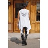image:imageCOOFANDY Mens Long Hooded Cardigan Sleeveless Ruffle Shawl Collar Lightweight Open Front Drape Kimono VestWhite