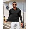 image:imageCOOFANDY Mens Long Sleeve Polo Shirt Golf Lightweight Breathable Moisture Wicking Shirt for Business Casual Work OutdoorBlack