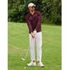 image:imageCOOFANDY Mens Long Sleeve Polo Shirt Golf Lightweight Breathable Moisture Wicking Shirt for Business Casual Work OutdoorMaroon