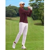 image:imageCOOFANDY Mens Long Sleeve Polo Shirt Golf Lightweight Breathable Moisture Wicking Shirt for Business Casual Work OutdoorMaroon