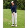 image:imageCOOFANDY Mens Long Sleeve Polo Shirt Golf Lightweight Breathable Moisture Wicking Shirt for Business Casual Work OutdoorNavy Blue