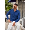 image:imageCOOFANDY Mens Long Sleeve Polo Shirt Golf Lightweight Breathable Moisture Wicking Shirt for Business Casual Work OutdoorSapphire Blue