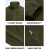 image:imageCOOFANDY Mens Polar Fleece Jacket Lightweight Full Zip Jackets Outdoor Coat  Soft Warm Fleece Jacket Internal Pocket Design Windproof Stand Collar For Casual Outdoor Hiking Fishing OuterwearArmy Green