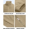 image:imageCOOFANDY Mens Polar Fleece Jacket Lightweight Full Zip Jackets Outdoor Coat  Soft Warm Fleece Jacket Internal Pocket Design Windproof Stand Collar For Casual Outdoor Hiking Fishing OuterwearKhaki