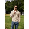 image:imageCOOFANDY Mens Quarter Zip Pullover 2026 Fleece Mock Neck Casual Sweatshirt  Cotton Blend Soft amp WrinkleResistant Lightly Brushed Fleece InteriorBeige