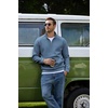 image:imageCOOFANDY Mens Quarter Zip Pullover 2026 Fleece Mock Neck Casual Sweatshirt  Cotton Blend Soft amp WrinkleResistant Lightly Brushed Fleece InteriorBlue Grey