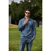 image:imageCOOFANDY Mens Quarter Zip Pullover 2026 Fleece Mock Neck Casual Sweatshirt  Cotton Blend Soft amp WrinkleResistant Lightly Brushed Fleece InteriorBlue Grey