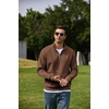 image:imageCOOFANDY Mens Quarter Zip Pullover 2026 Fleece Mock Neck Casual Sweatshirt  Cotton Blend Soft amp WrinkleResistant Lightly Brushed Fleece InteriorBrown
