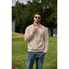 image:imageCOOFANDY Mens Quarter Zip Pullover 2026 Fleece Mock Neck Casual Sweatshirt  Cotton Blend Soft amp WrinkleResistant Lightly Brushed Fleece InteriorDark Khaki