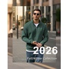 image:imageCOOFANDY Mens Quarter Zip Pullover 2026 Fleece Mock Neck Casual Sweatshirt  Cotton Blend Soft amp WrinkleResistant Lightly Brushed Fleece InteriorForest Green