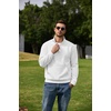 image:imageCOOFANDY Mens Quarter Zip Pullover 2026 Fleece Mock Neck Casual Sweatshirt  Cotton Blend Soft amp WrinkleResistant Lightly Brushed Fleece InteriorWhite